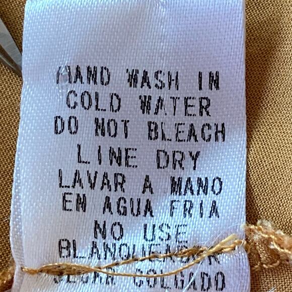 Entro Mustard Top Embroidered Sleeves Pleated Bell Sleeves Boho Western Medium - Picture 8 of 8